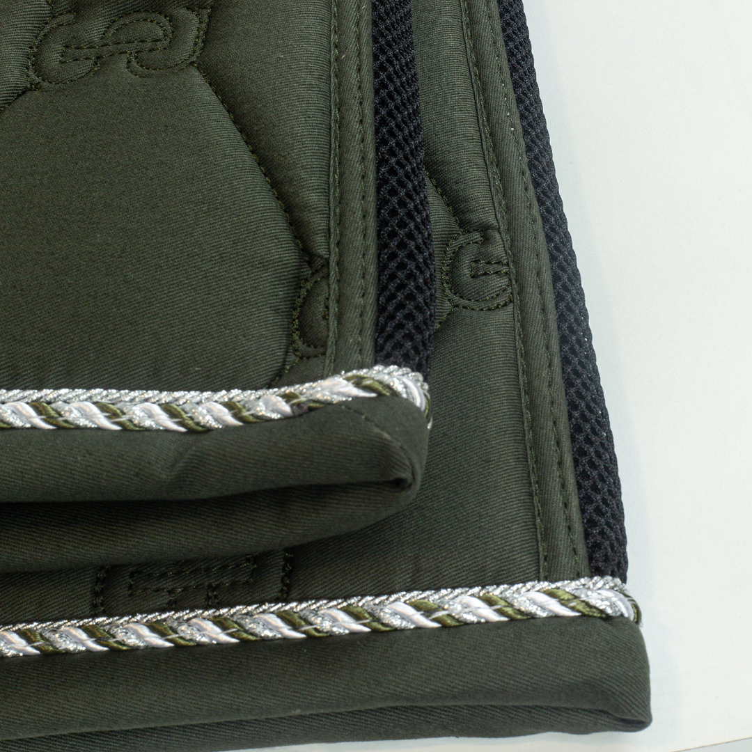 PS of Sweden Hunter Green Cotton Signature Jump Saddle Pad #colour_hunter-green