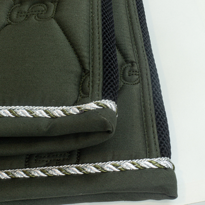 PS of Sweden Hunter Green Cotton Signature Jump Saddle Pad #colour_hunter-green
