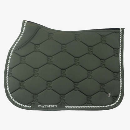 PS of Sweden Hunter Green Cotton Signature Jump Saddle Pad #colour_hunter-green