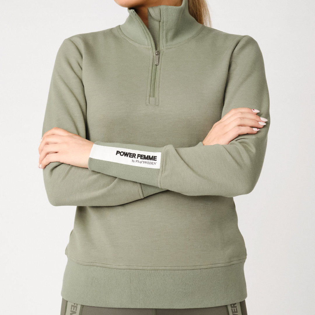 PS of Sweden Khaki Green Meya Mid Layer #colour_khaki-green