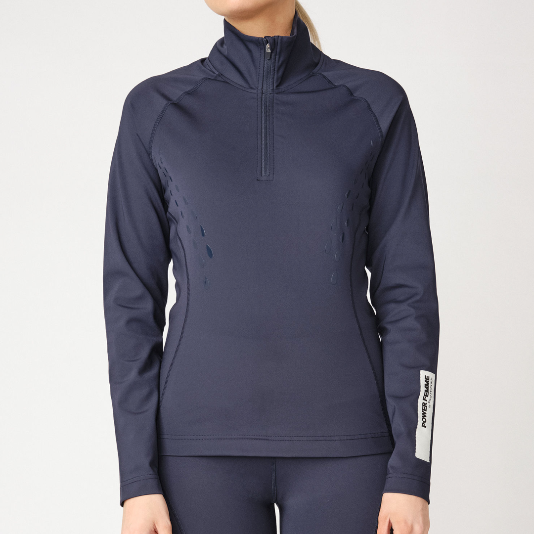 PS of Sweden Navy Tiffany Zip Sweater #colour_navy