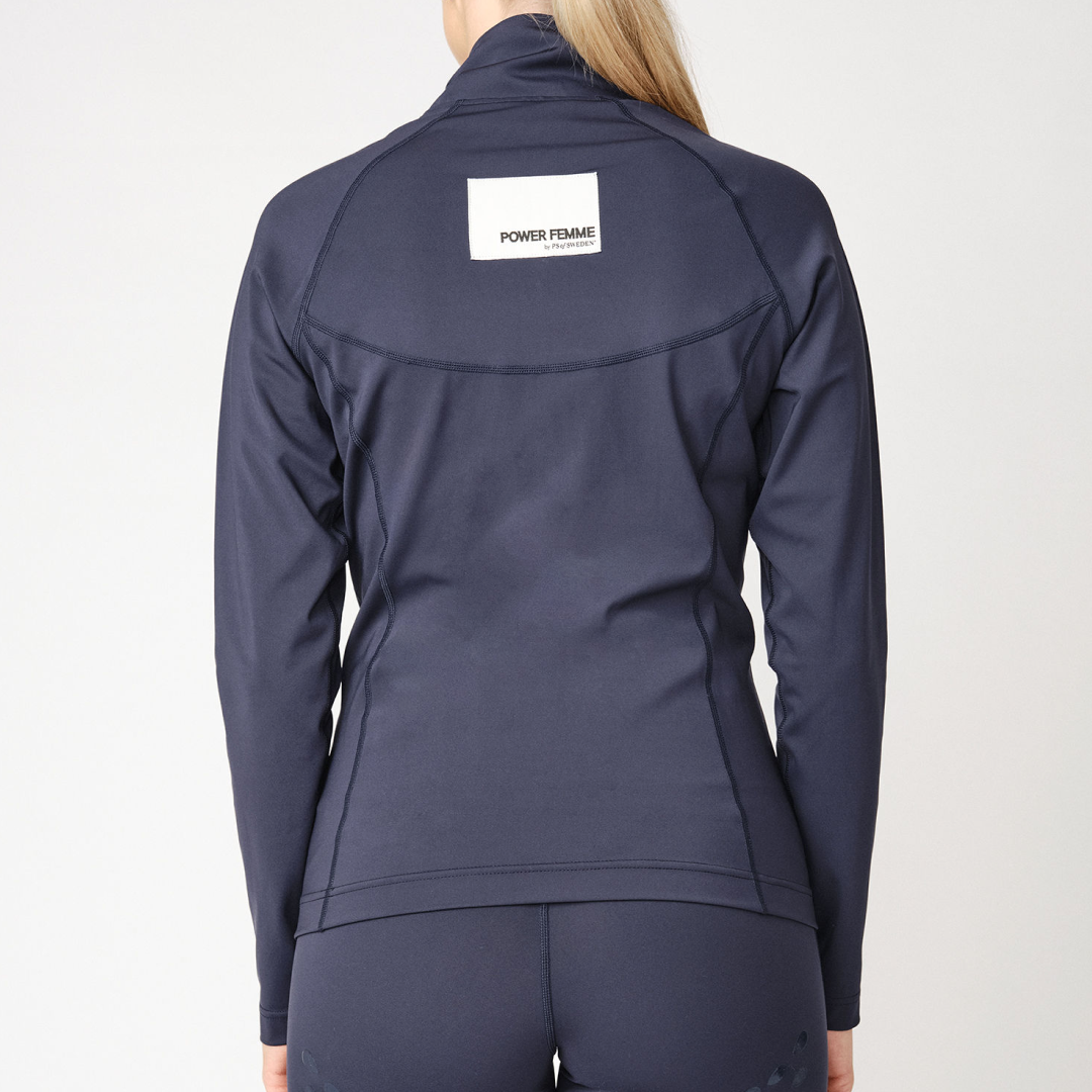 PS of Sweden Navy Tiffany Zip Sweater #colour_navy