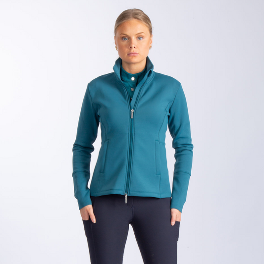 PS of Sweden Petrol Blue Fleur Zip Mid Layer #colour_petrol-blue