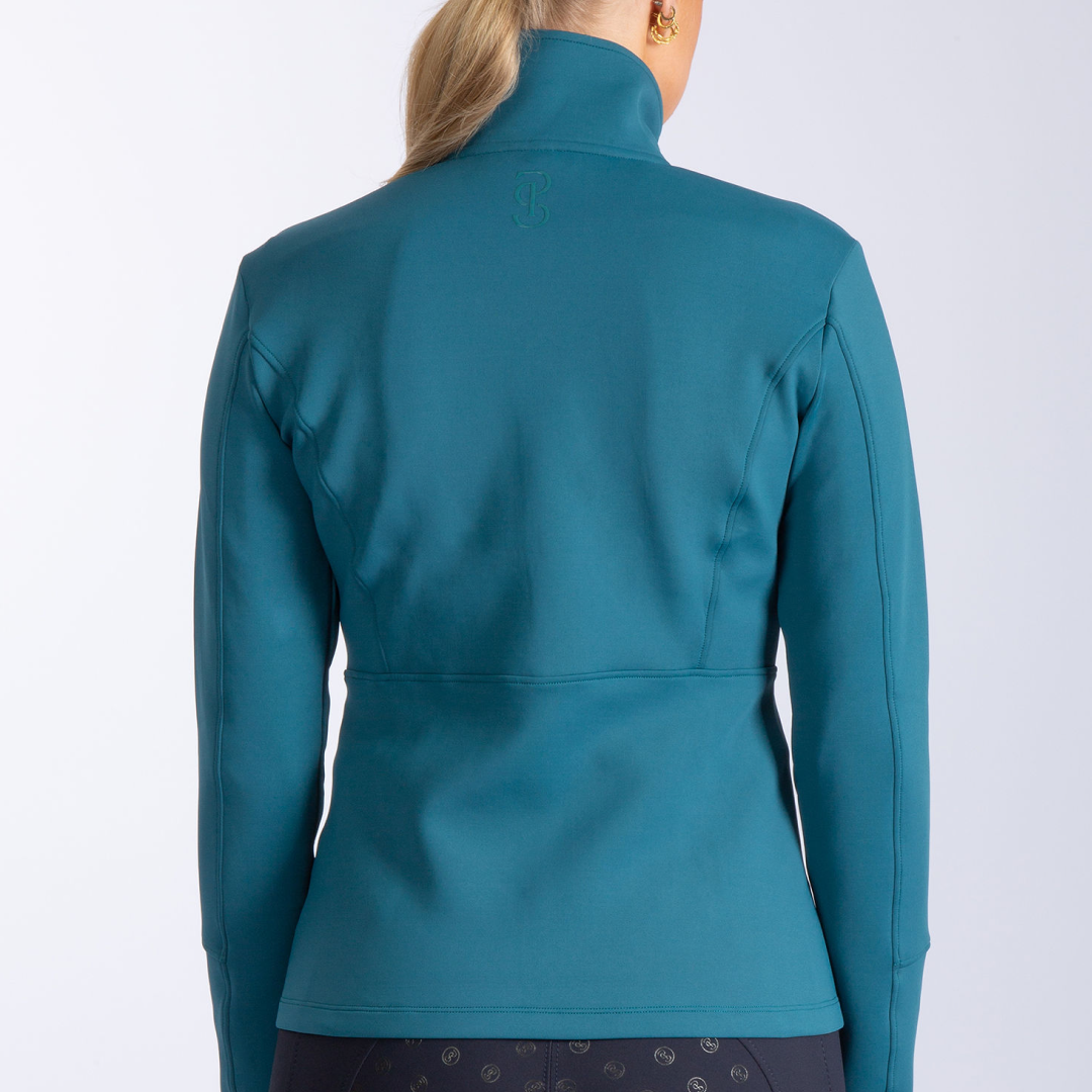 PS of Sweden Petrol Blue Fleur Zip Mid Layer #colour_petrol-blue