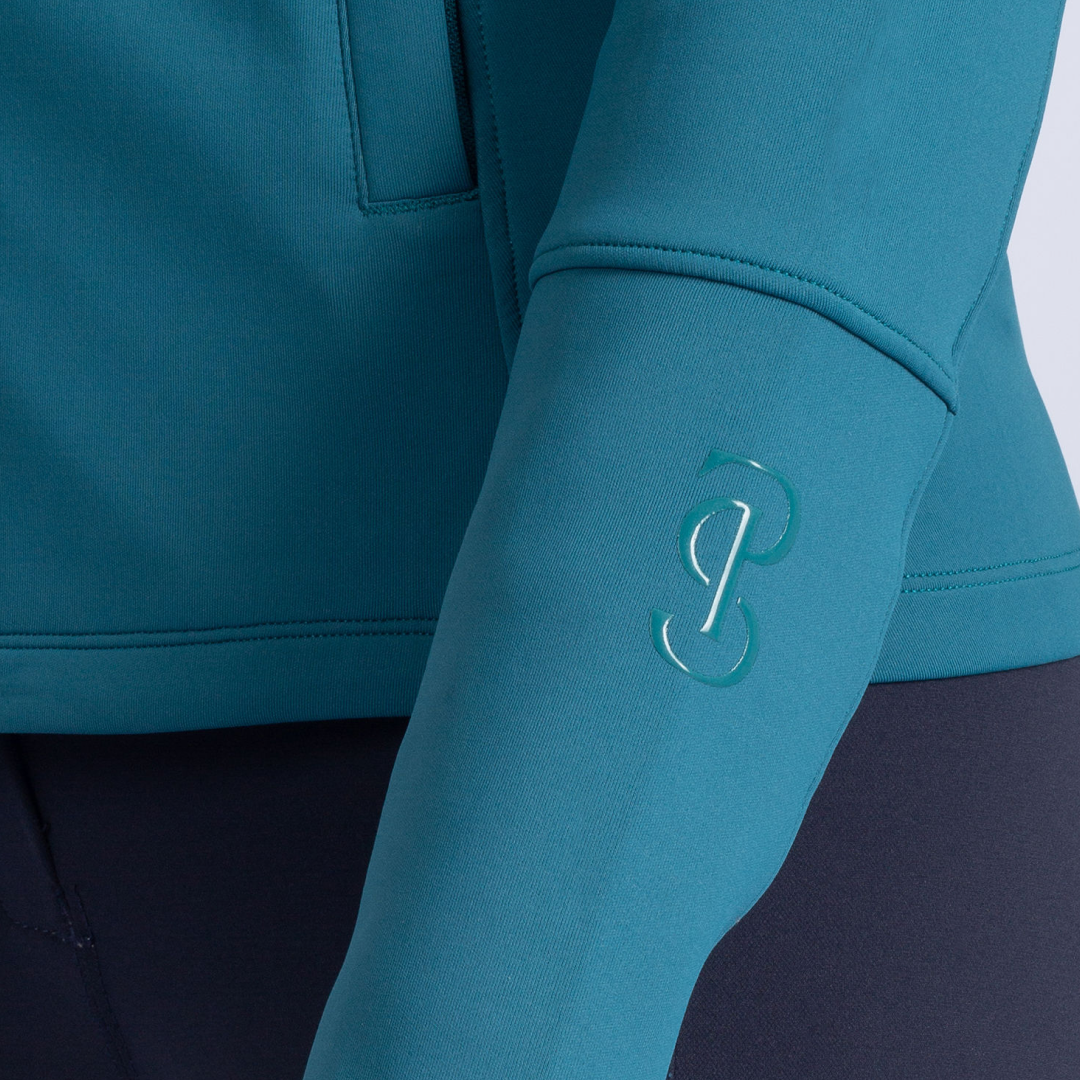 PS of Sweden Petrol Blue Fleur Zip Mid Layer #colour_petrol-blue