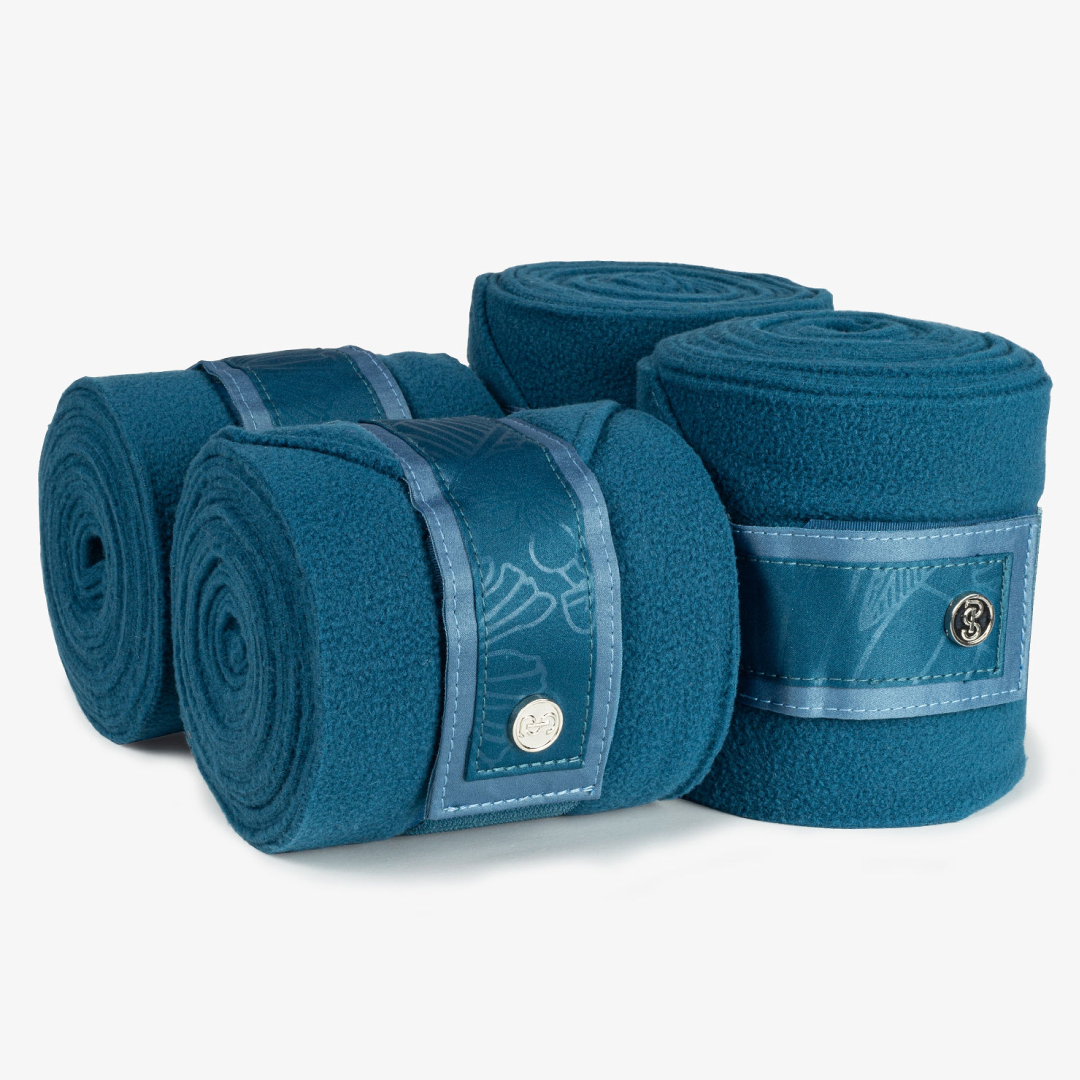 PS of Sweden Petrol Blue Floret Polo Bandages #colour_petrol-blue