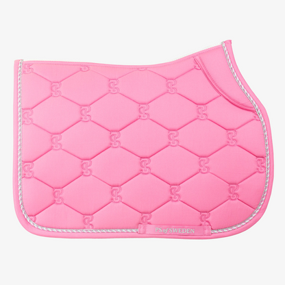 PS of Sweden Pink Cotton Signature Jump Saddle Pad #colour_pink