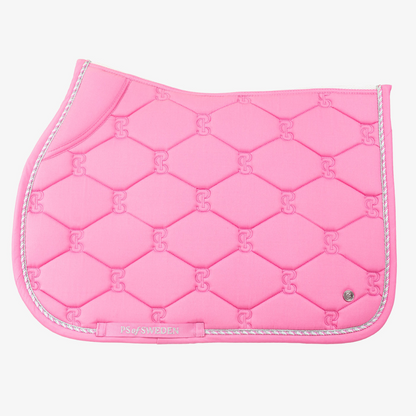 PS of Sweden Pink Cotton Signature Jump Saddle Pad #colour_pink