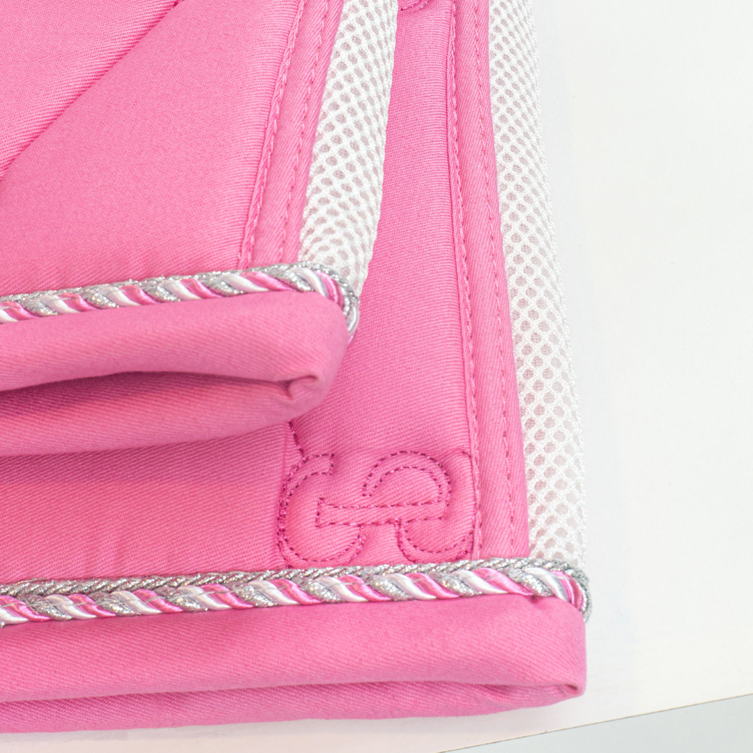 PS of Sweden Pink Cotton Signature Jump Saddle Pad #colour_pink