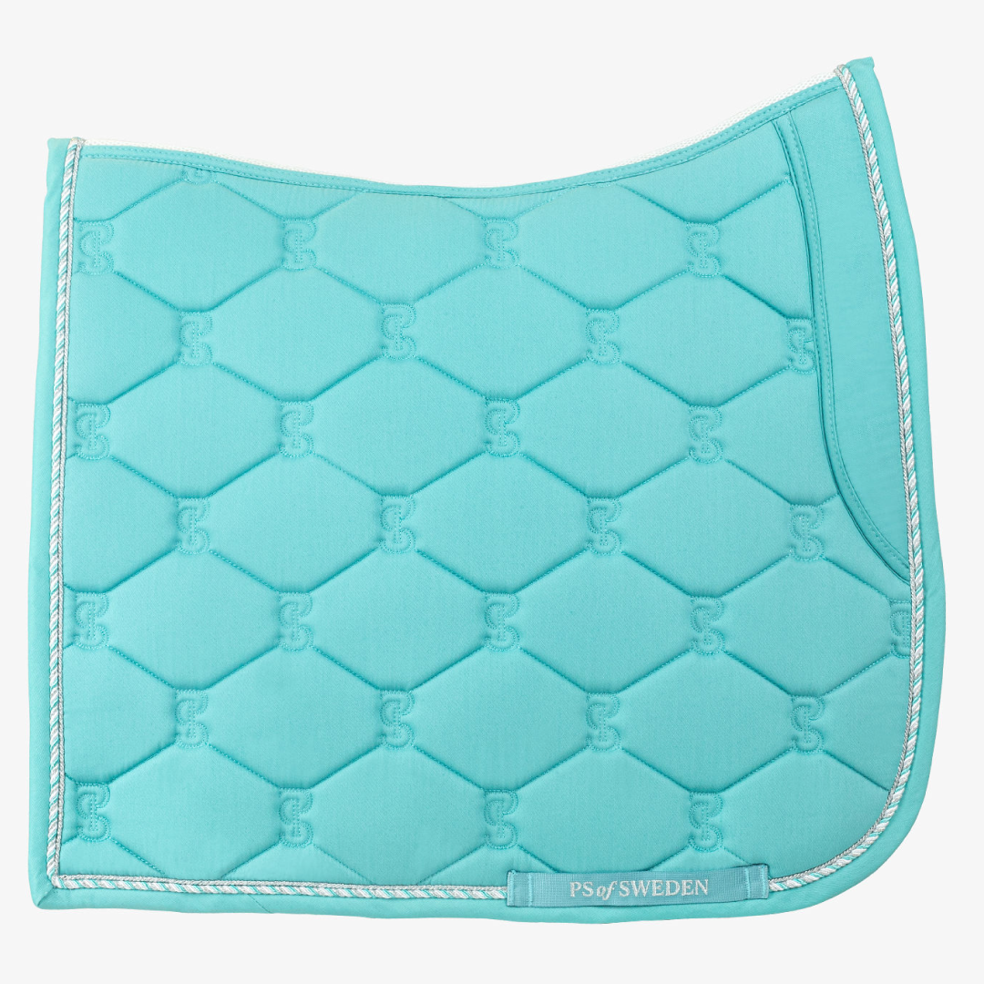 PS of Sweden Turquoise Cotton Signature Dressage Saddle Pad #colour_turquoise