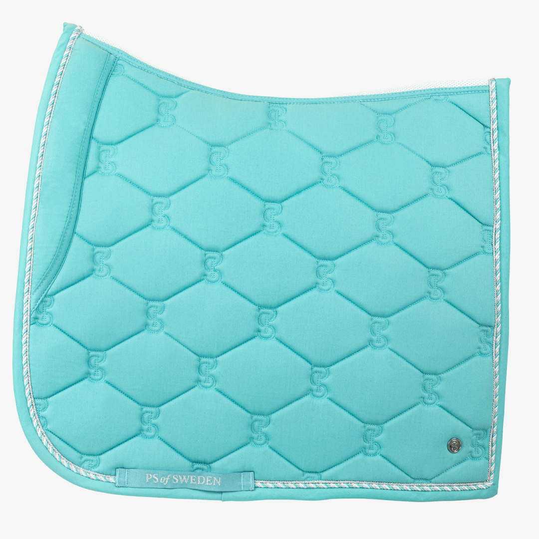PS of Sweden Turquoise Cotton Signature Dressage Saddle Pad #colour_turquoise