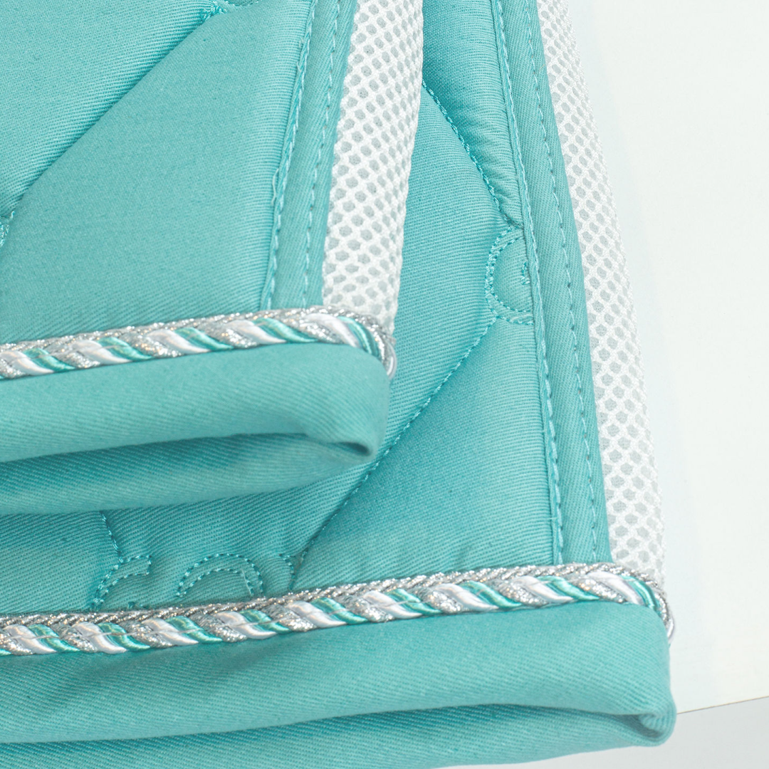 PS of Sweden Turquoise Cotton Signature Dressage Saddle Pad #colour_turquoise