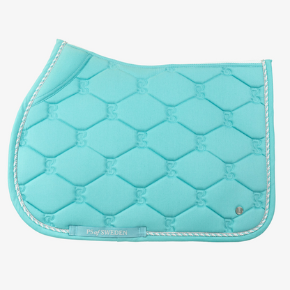 PS of Sweden Turquoise Cotton Signature Jump Saddle Pad #colour_turquoise
