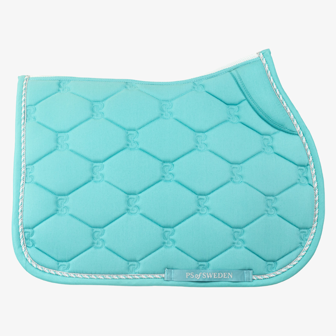 PS of Sweden Turquoise Cotton Signature Jump Saddle Pad #colour_turquoise