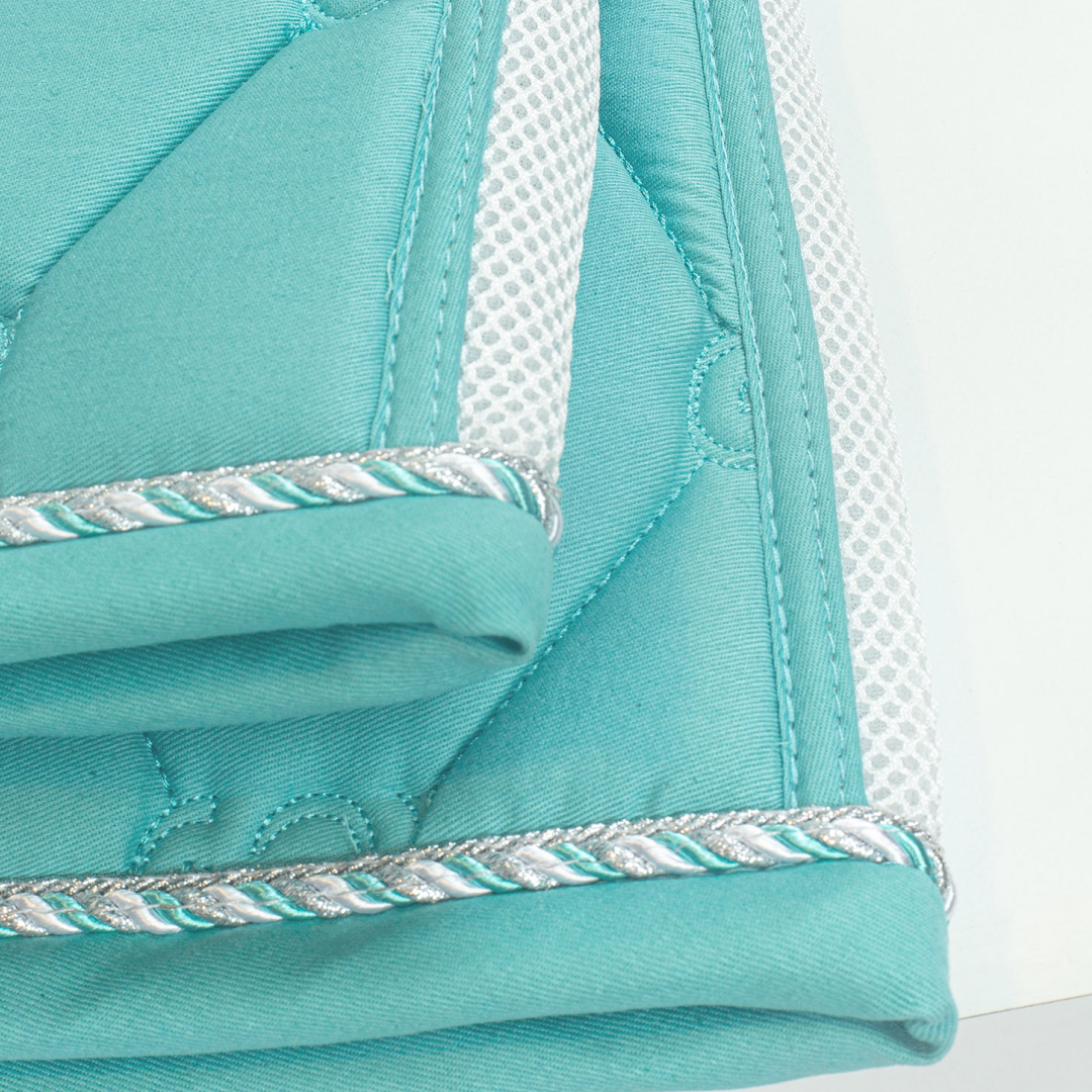 PS of Sweden Turquoise Cotton Signature Jump Saddle Pad #colour_turquoise