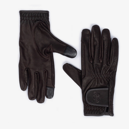 PS of Sweden Coffee Leather Riding Gloves  #colour_coffee