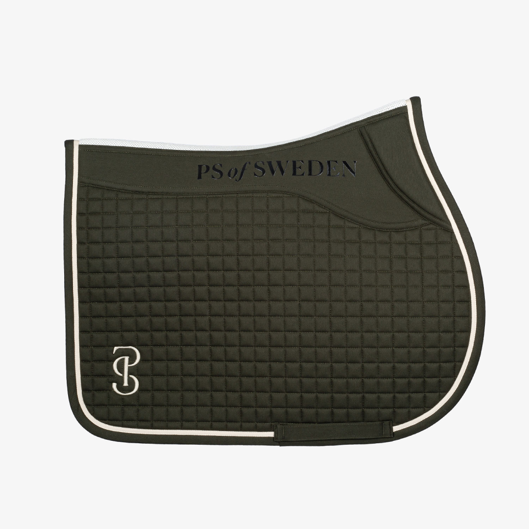 PS of Sweden Dark Green Elite Jump Saddle Pad #colour_dark-greena