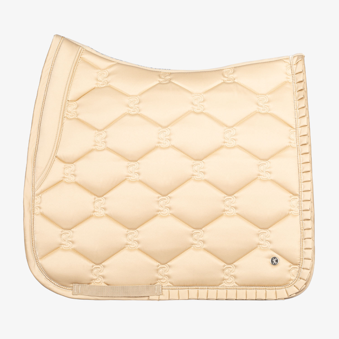 PS of Sweden Light Sand Ruffle Dressage Saddle Pad #colour_light-sand
