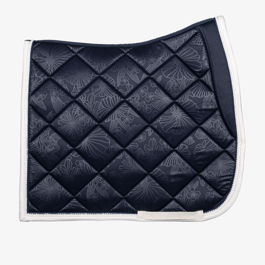 PS of Sweden Floret Navy Dressage Saddle Pad #colour_navy
