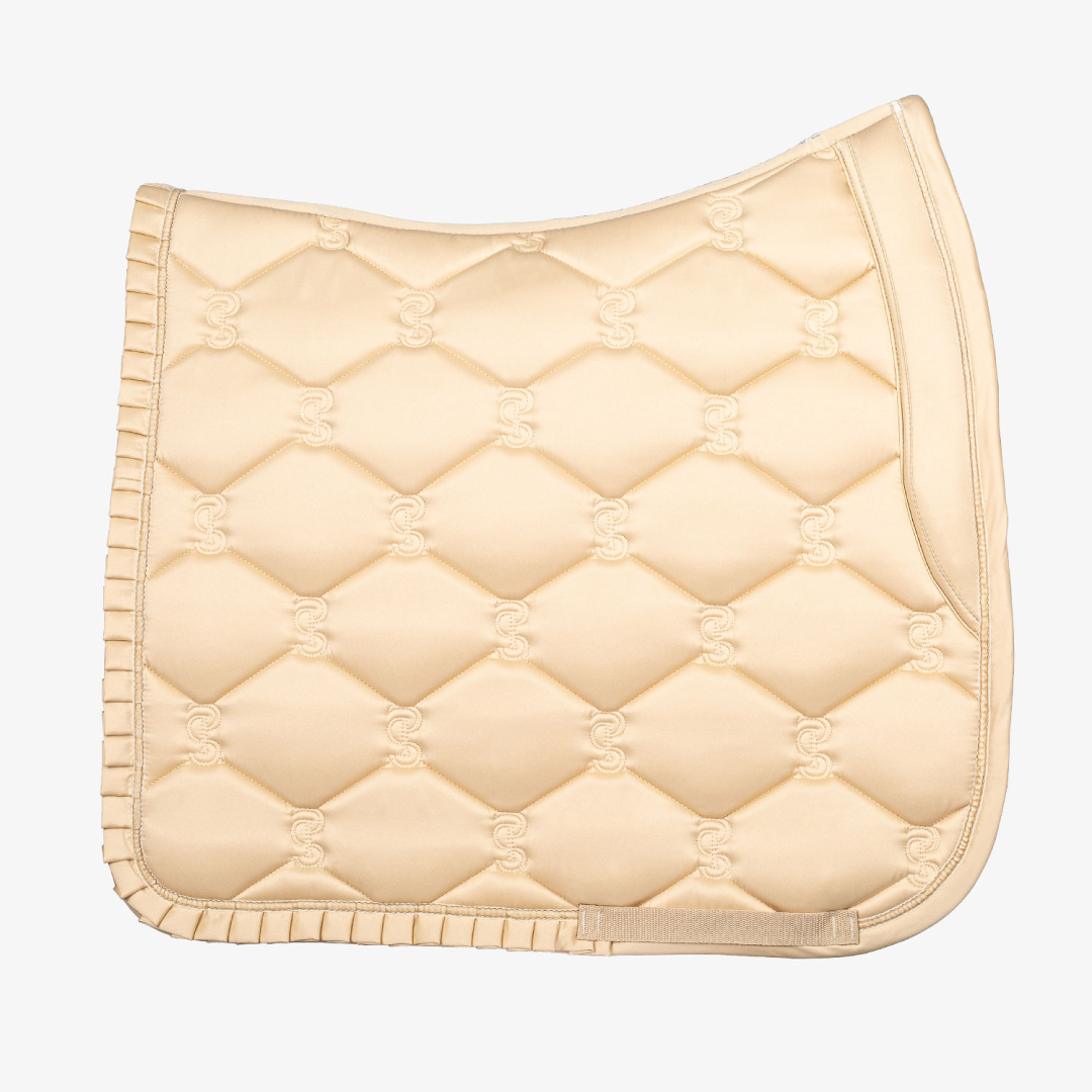 PS of Sweden Light Sand Ruffle Dressage Saddle Pad #colour_light-sand