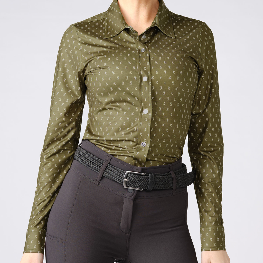 PS of Sweden Olive Estelle Long Sleeve Magic Shirt  #colour_olive