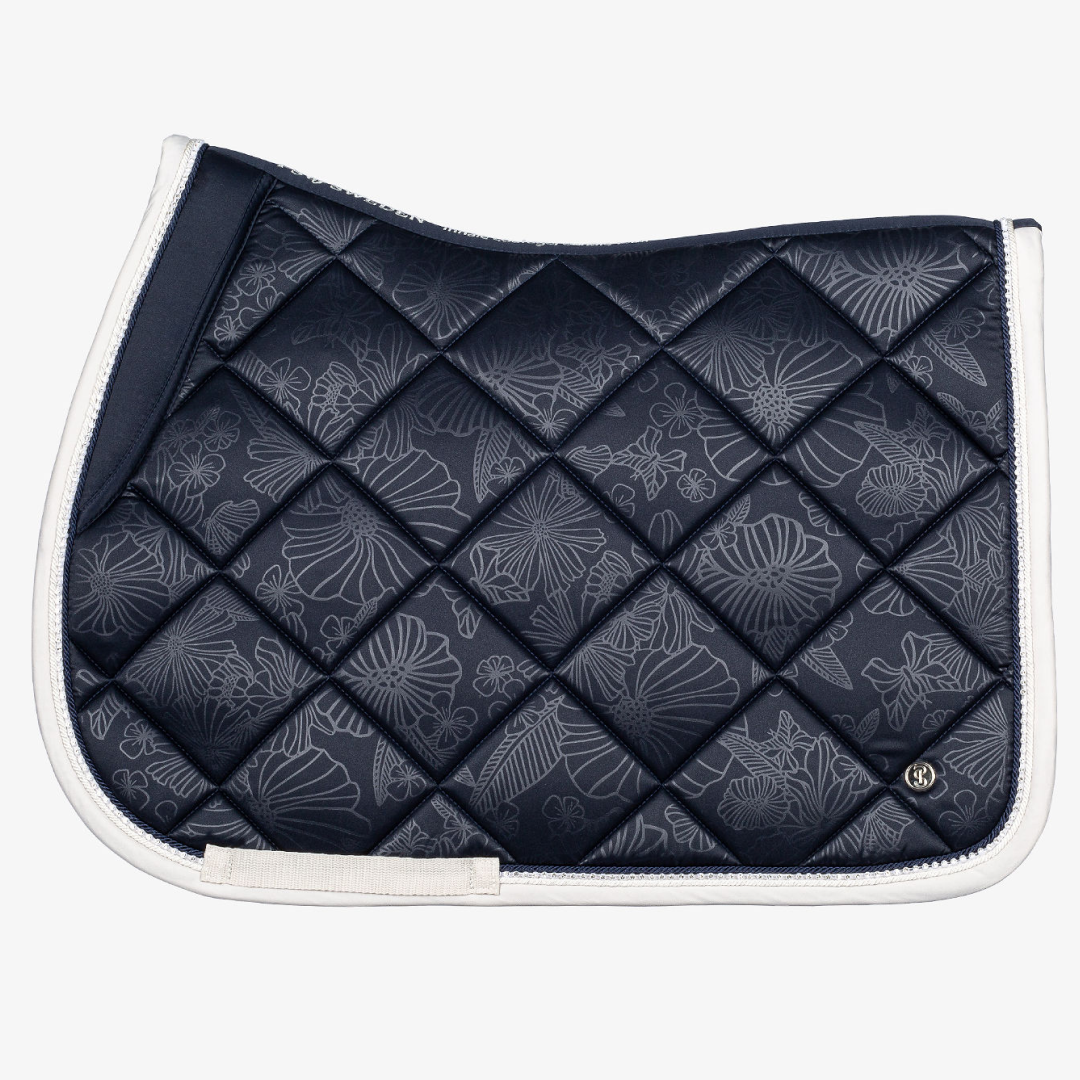 PS of Sweden Navy Floret Jump Saddle Pad #colour_navy