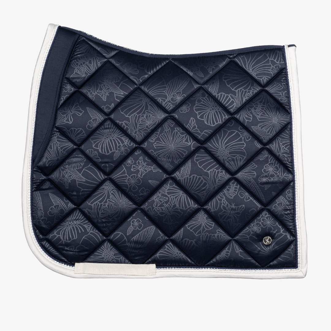 PS of Sweden Floret Navy Dressage Saddle Pad #colour_navy