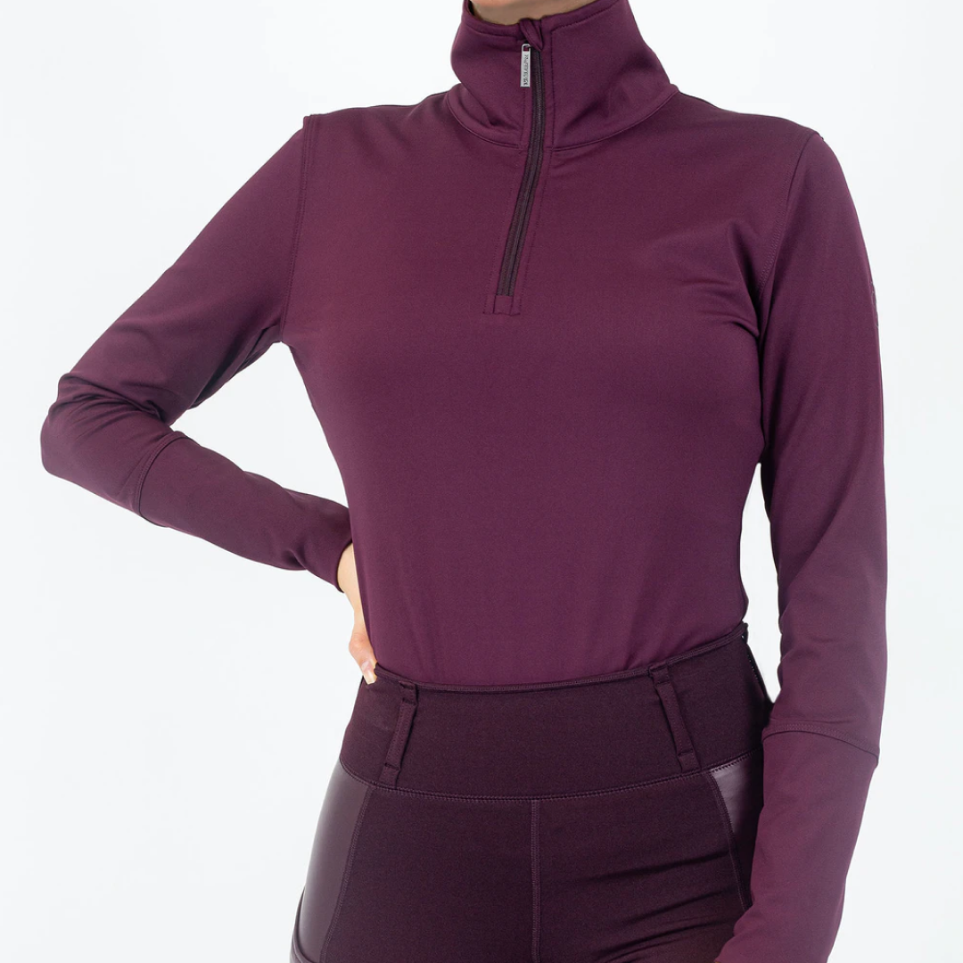PS of Sweden Wine Grace Half-Zip Sweater #colour_wine