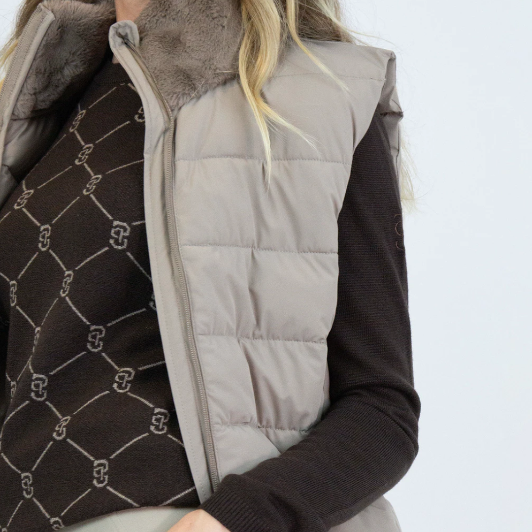 PS of Sweden Beige Chrissy Padded Vest #colour_beige