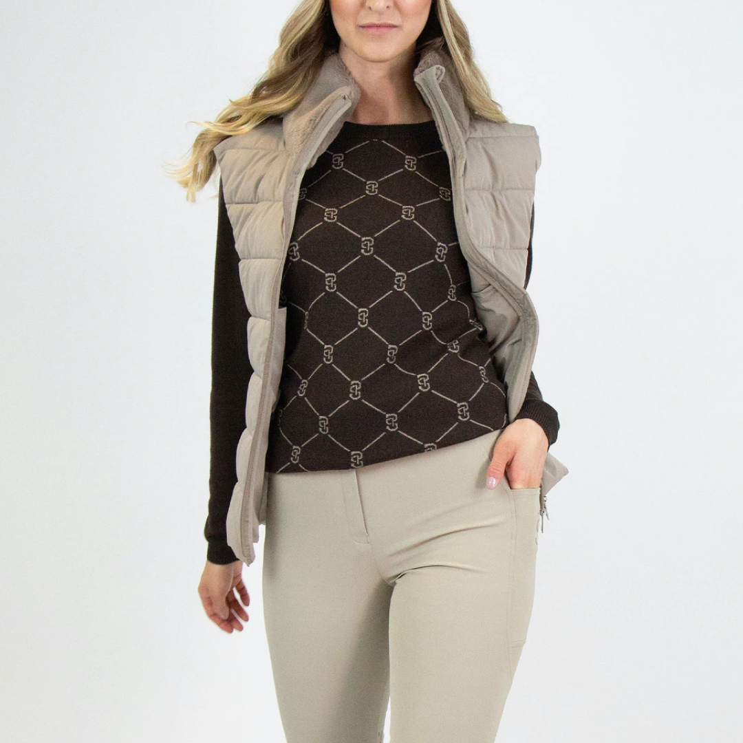 PS of Sweden Beige Chrissy Padded Vest #colour_beige