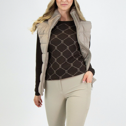 PS of Sweden Beige Chrissy Padded Vest #colour_beige