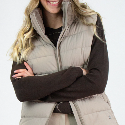 PS of Sweden Beige Chrissy Padded Vest #colour_beige