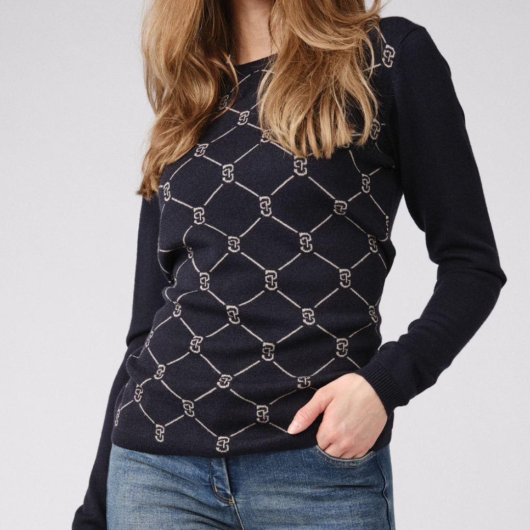 PS of Sweden Navy Linnea Knit Sweater #colour_navy